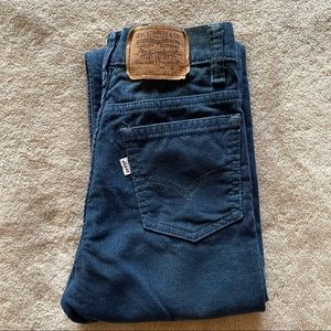 Vintage Navy Levi’s 416 1508 Corduroys White Tab Boys Size 12 Waist 24 Slim